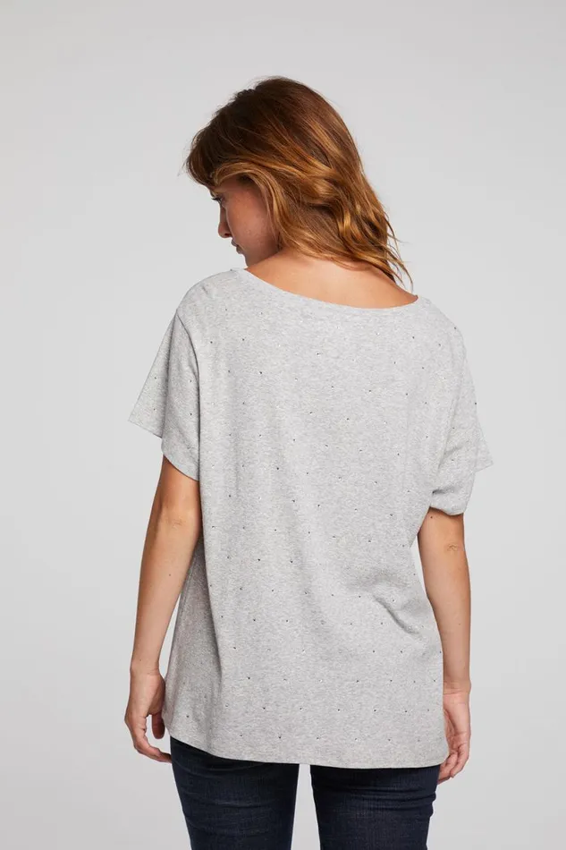 Womens Tops Chaser Brand Hyacinth Heather Grey Tee