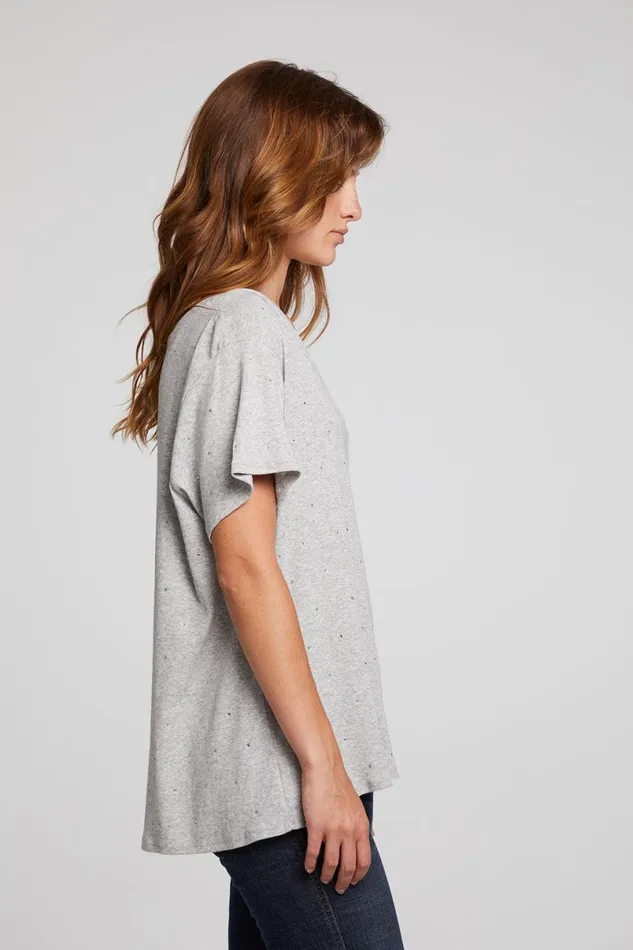 Womens Tops Chaser Brand Hyacinth Heather Grey Tee