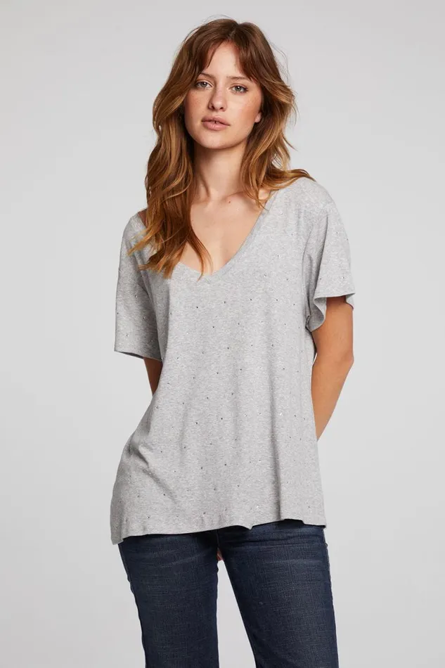 Womens Tops Chaser Brand Hyacinth Heather Grey Tee