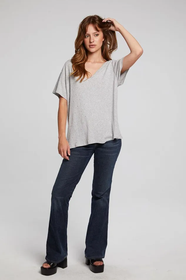 Womens Tops Chaser Brand Hyacinth Heather Grey Tee