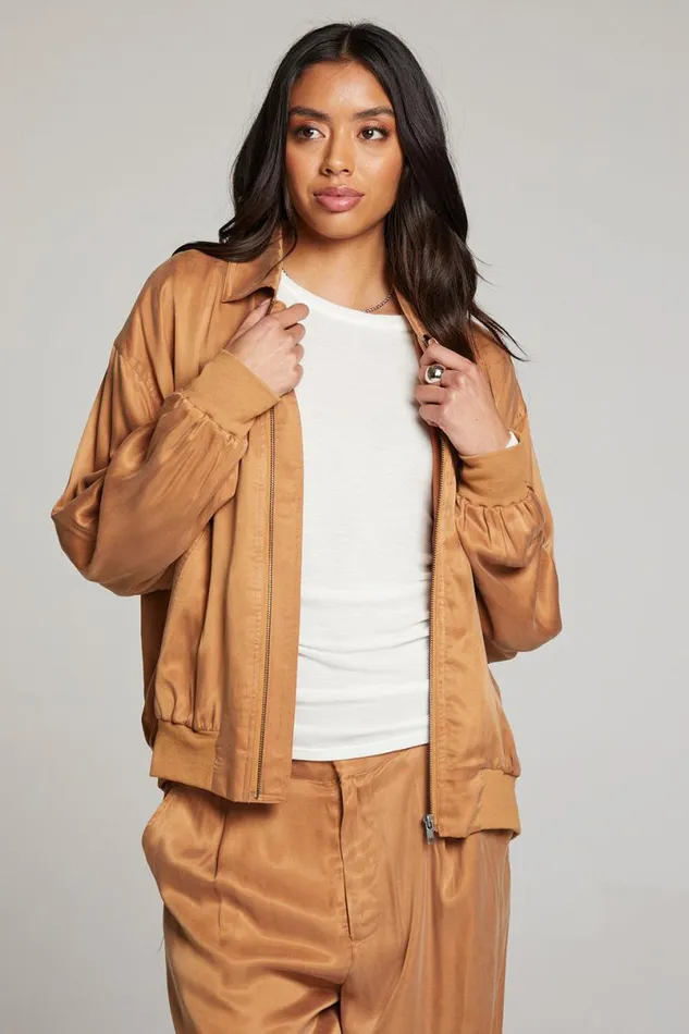 Womens Tops Chaser Brand Johnny Toffee Zip Up Jacket