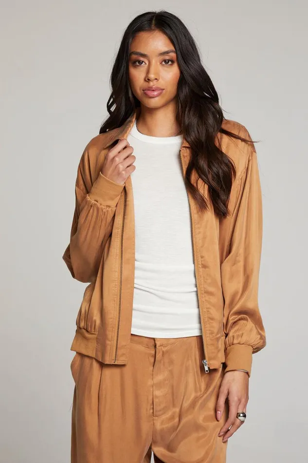Womens Tops Chaser Brand Johnny Toffee Zip Up Jacket
