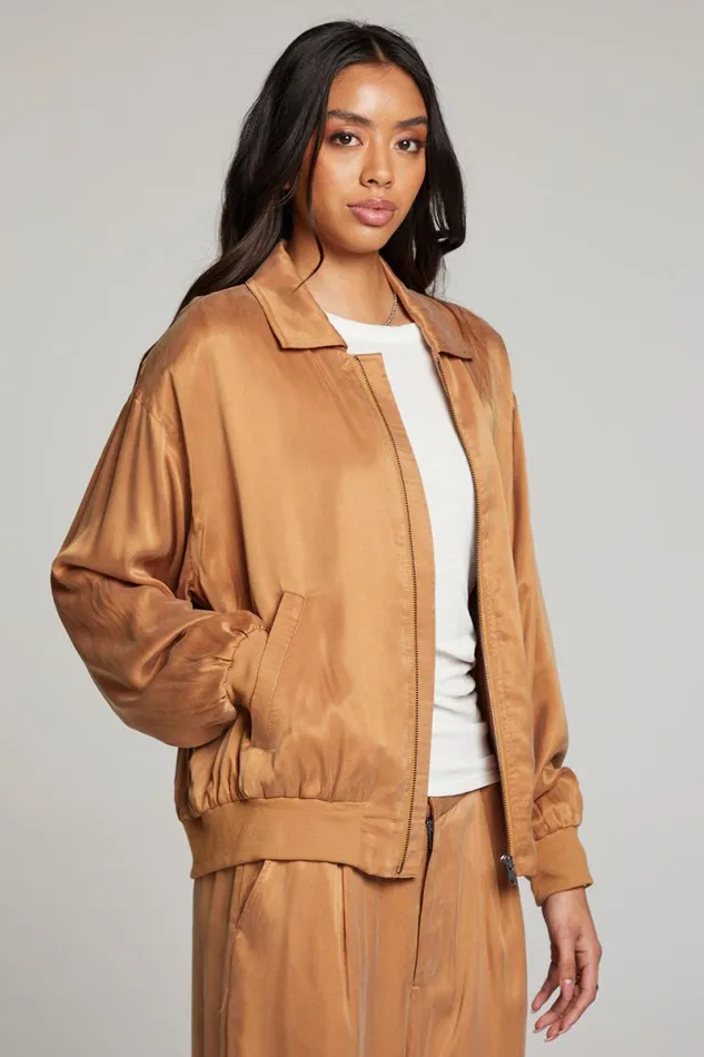 Womens Tops Chaser Brand Johnny Toffee Zip Up Jacket