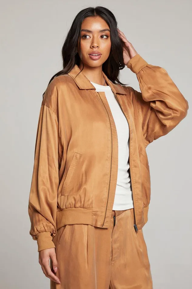 Womens Tops Chaser Brand Johnny Toffee Zip Up Jacket