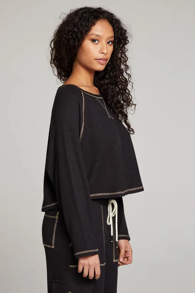 Womens Tops Chaser Brand Lucy Licorice Long Sleeve