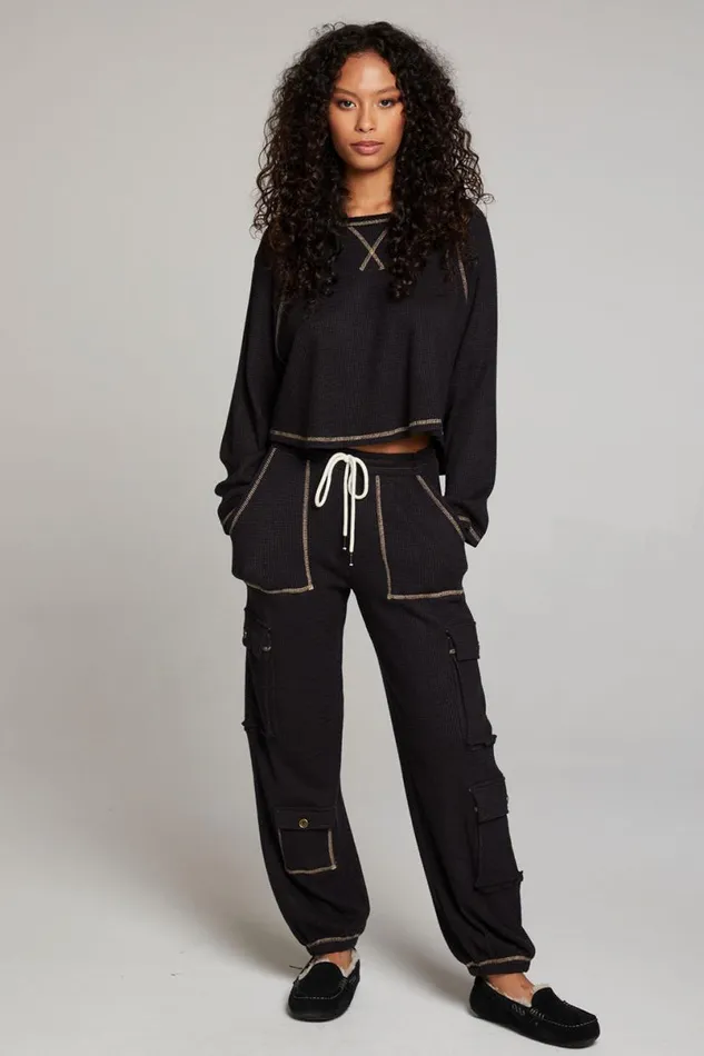 Womens Tops Chaser Brand Lucy Licorice Long Sleeve