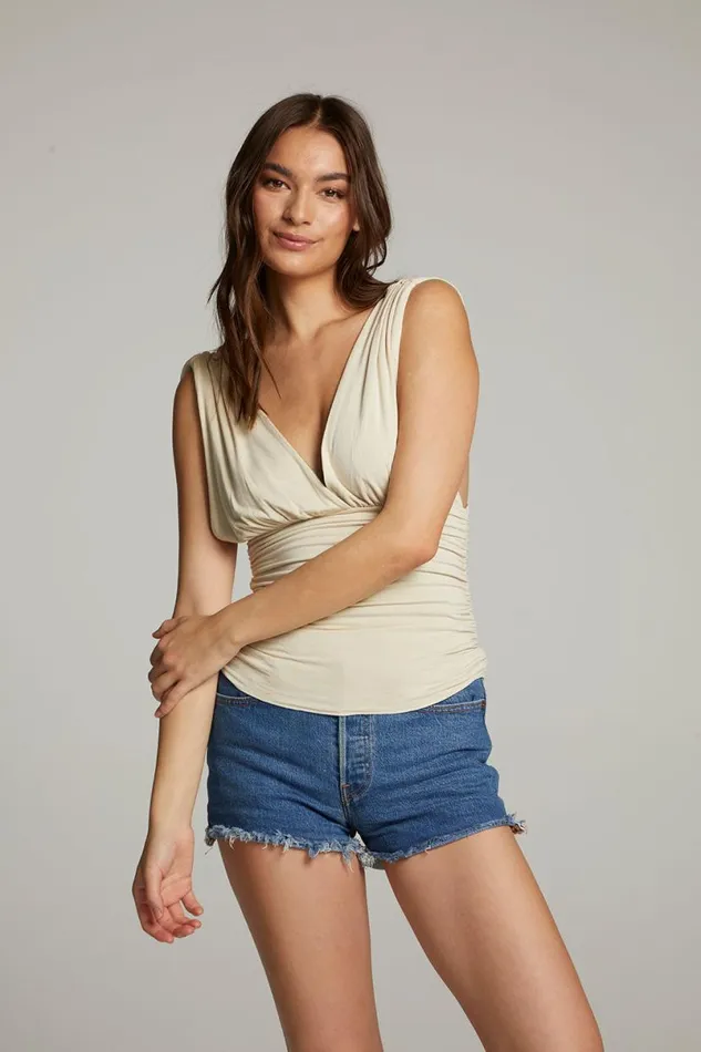 Womens Tops Chaser Brand Magic Whitecap Grey And Piquant Green Reversible Tank Top