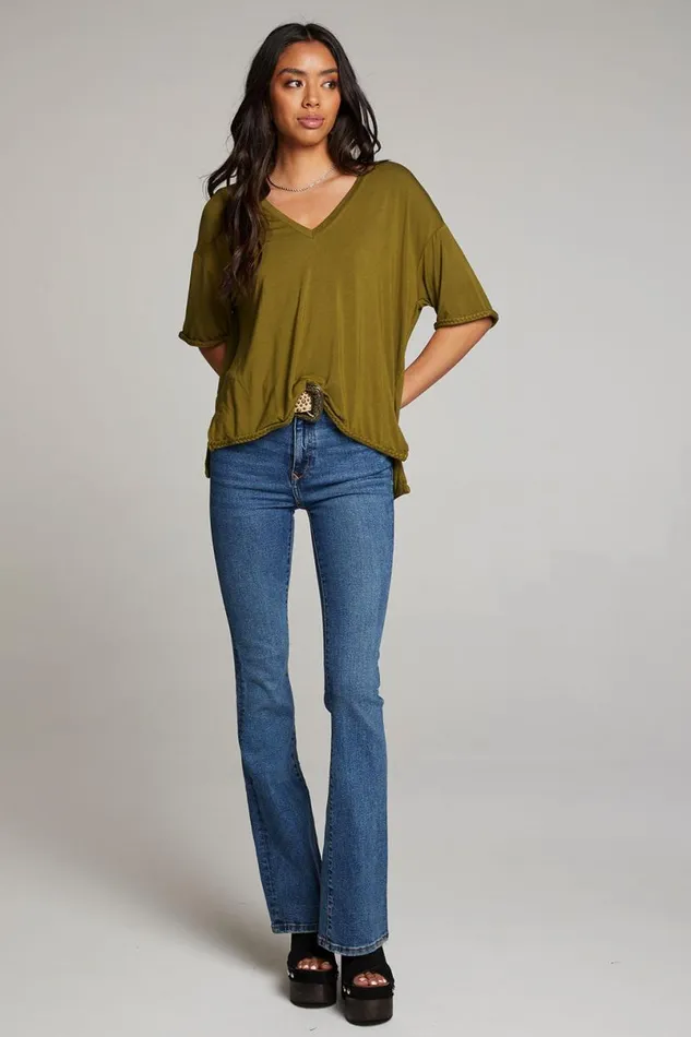 Womens Tops Chaser Brand Mason Sphagnum V Neck