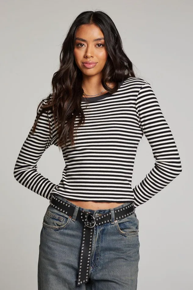 Womens Tops Chaser Brand Moonlight Punk Stripe Long Sleeve