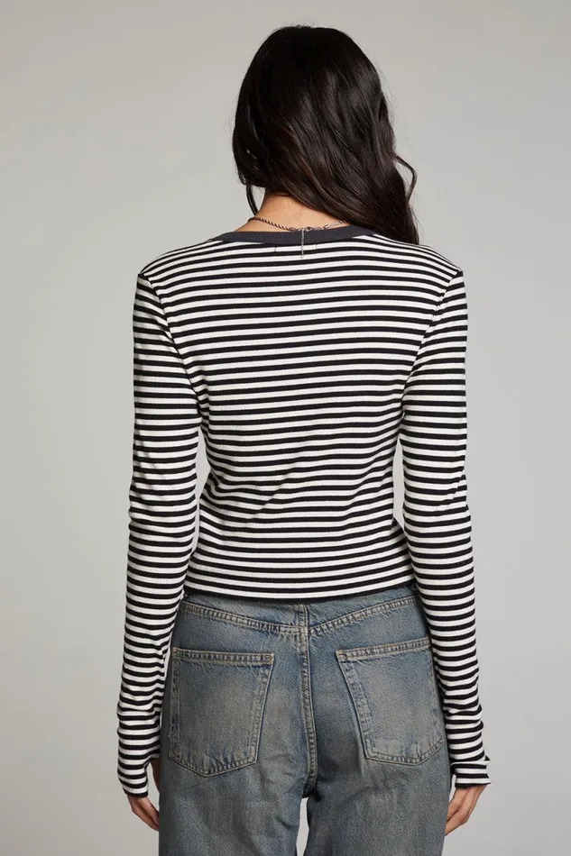 Womens Tops Chaser Brand Moonlight Punk Stripe Long Sleeve