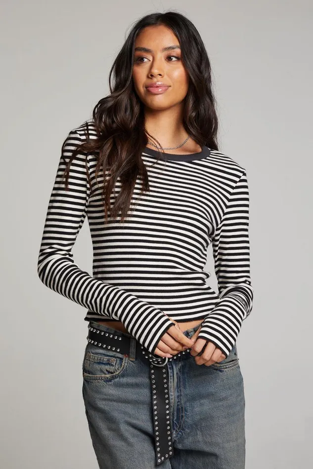 Womens Tops Chaser Brand Moonlight Punk Stripe Long Sleeve