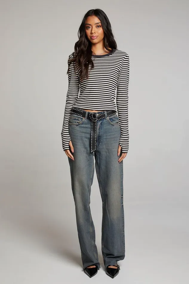 Womens Tops Chaser Brand Moonlight Punk Stripe Long Sleeve