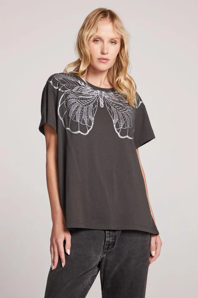 Womens Tops Chaser Brand Mystical Butterfly Tee