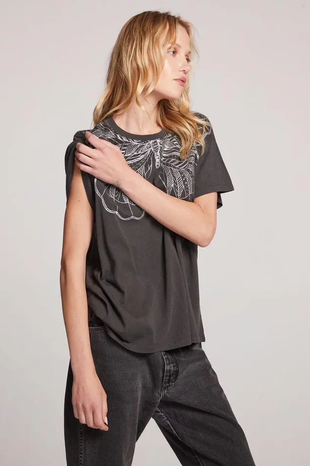Womens Tops Chaser Brand Mystical Butterfly Tee