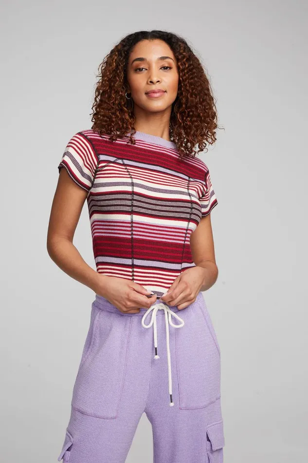 Womens Tops Chaser Brand Nahal Roxy Stripe Tee