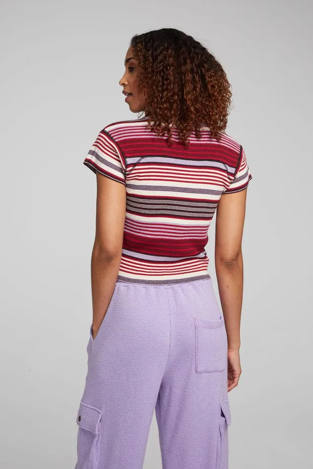 Womens Tops Chaser Brand Nahal Roxy Stripe Tee