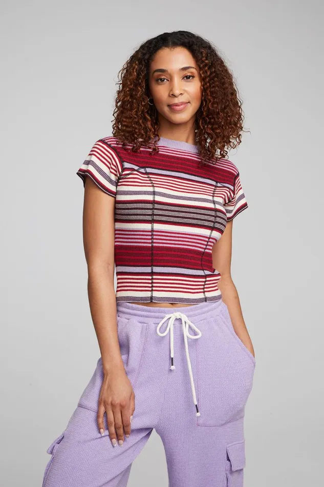Womens Tops Chaser Brand Nahal Roxy Stripe Tee