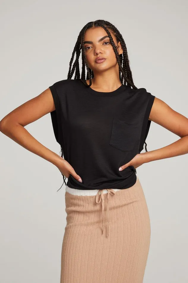 Womens Tops Chaser Brand Odessa Licorice Tee