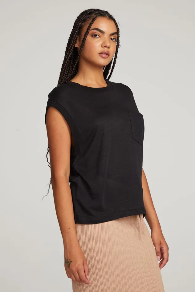 Womens Tops Chaser Brand Odessa Licorice Tee