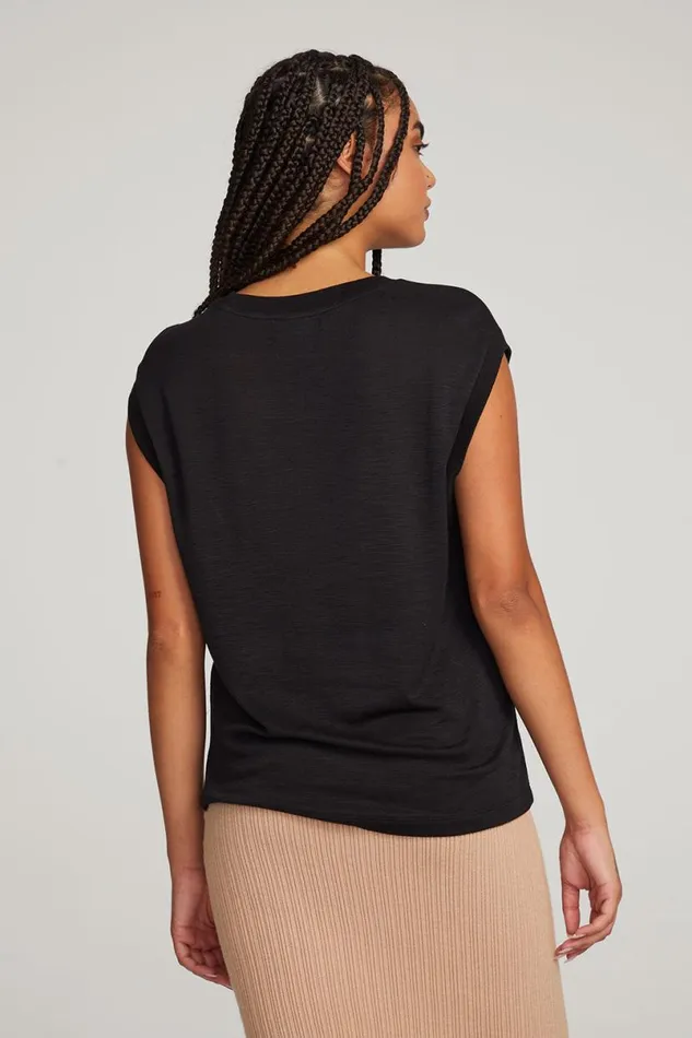 Womens Tops Chaser Brand Odessa Licorice Tee