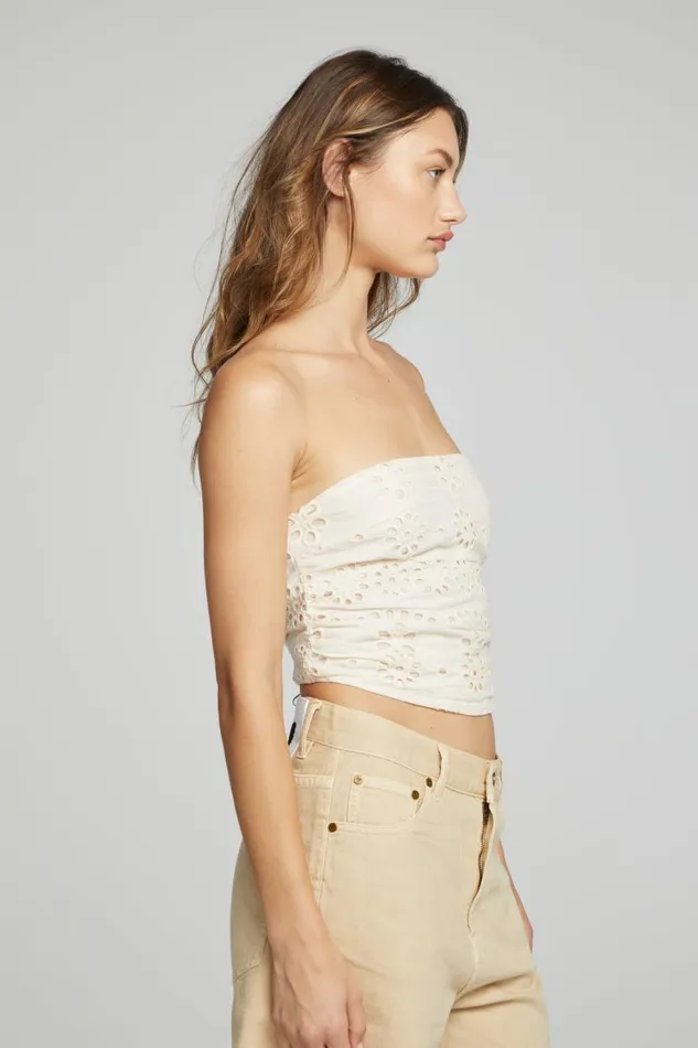 Womens Tops Chaser Brand Pier Crop Top 8211 Gardenia