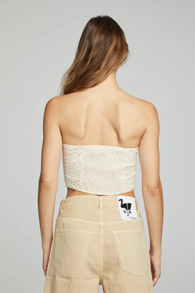 Womens Tops Chaser Brand Pier Crop Top 8211 Gardenia