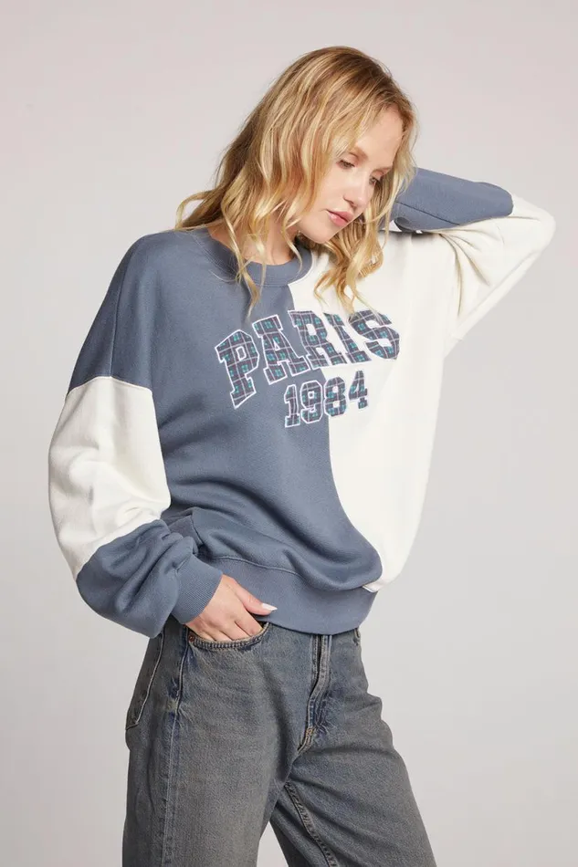 Womens Tops Chaser Brand Plaid Paris Colorblock