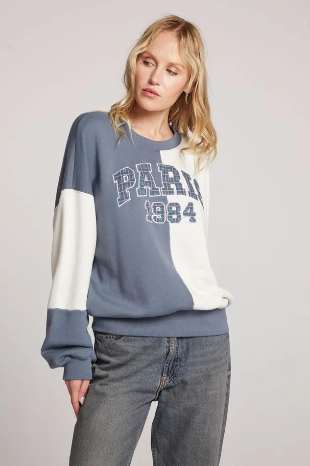 Womens Tops Chaser Brand Plaid Paris Colorblock