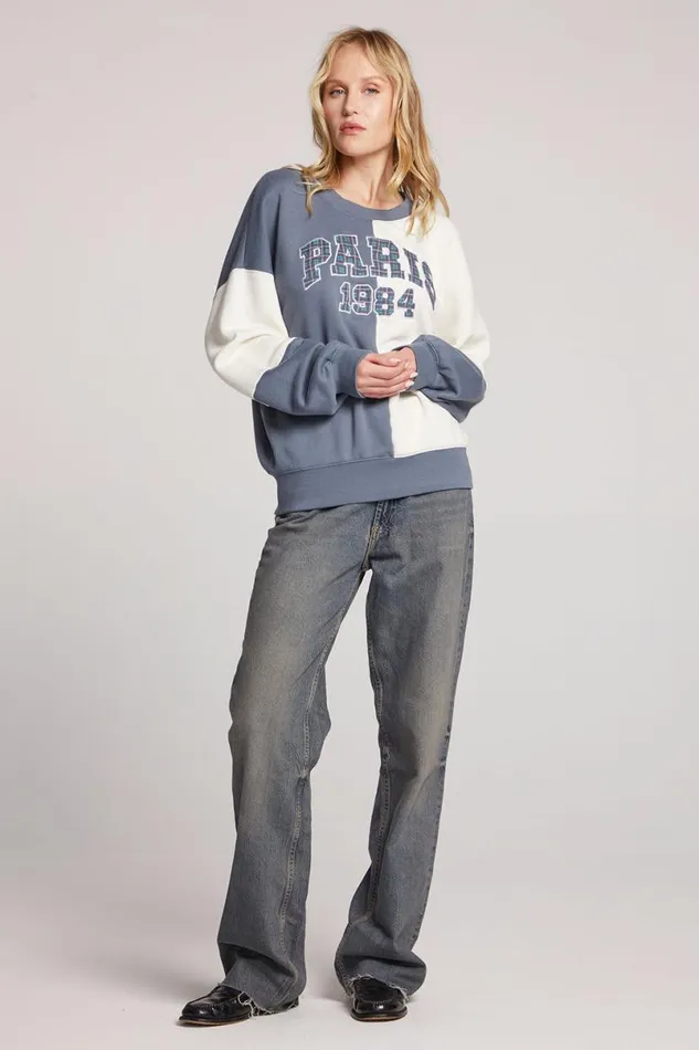 Womens Tops Chaser Brand Plaid Paris Colorblock