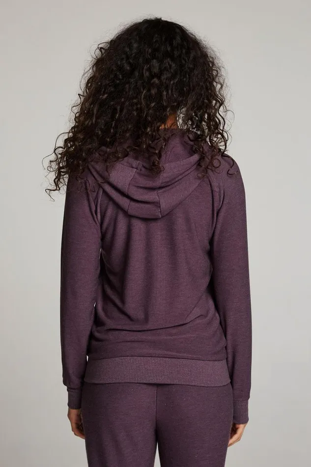 Womens Tops Chaser Brand Plum Perfect Long Sleeve Raglan Zip Up Hoodie