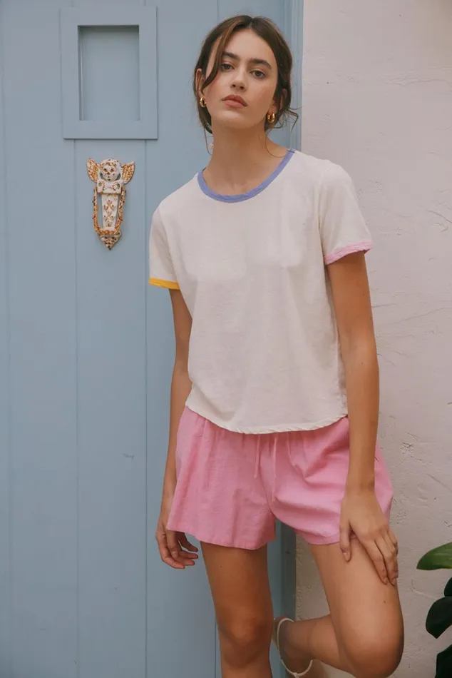Womens Tops Chaser Brand Praiano Vanilla Tee