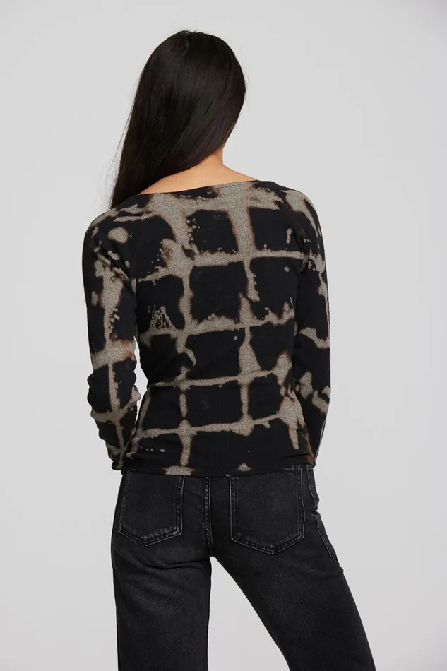 Womens Tops Chaser Brand Recycled Vintage Rib Long Sleeve Top With Twist Detail