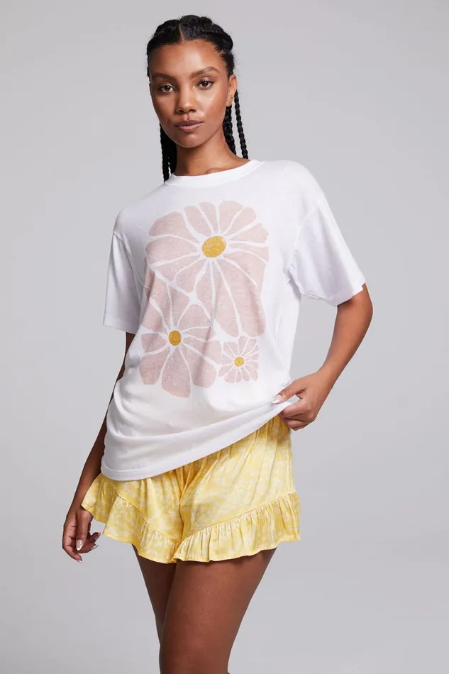 Womens Tops Chaser Brand Retro Flowers Tee
