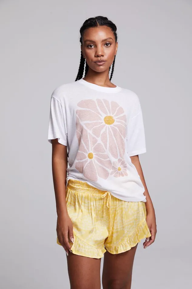 Womens Tops Chaser Brand Retro Flowers Tee
