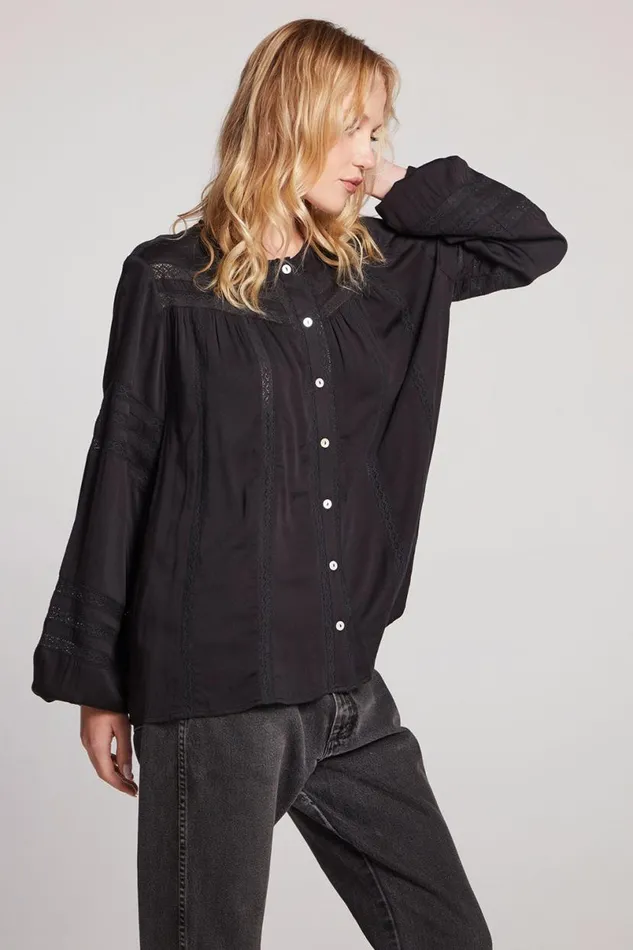 Womens Tops Chaser Brand Rozina Licorice Blouse