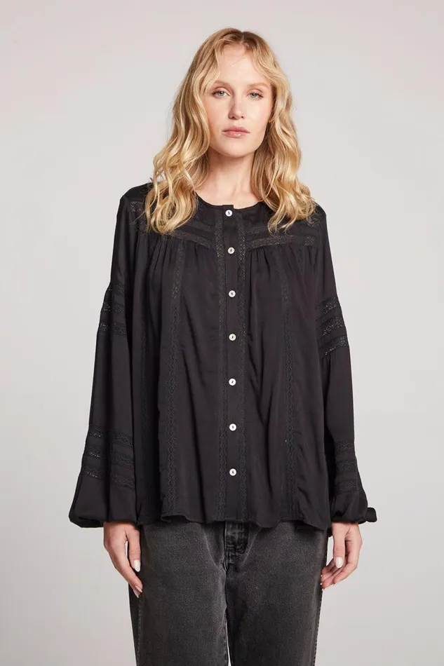Womens Tops Chaser Brand Rozina Licorice Blouse