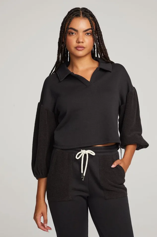 Womens Tops Chaser Brand Saratoga Licorice Pullover