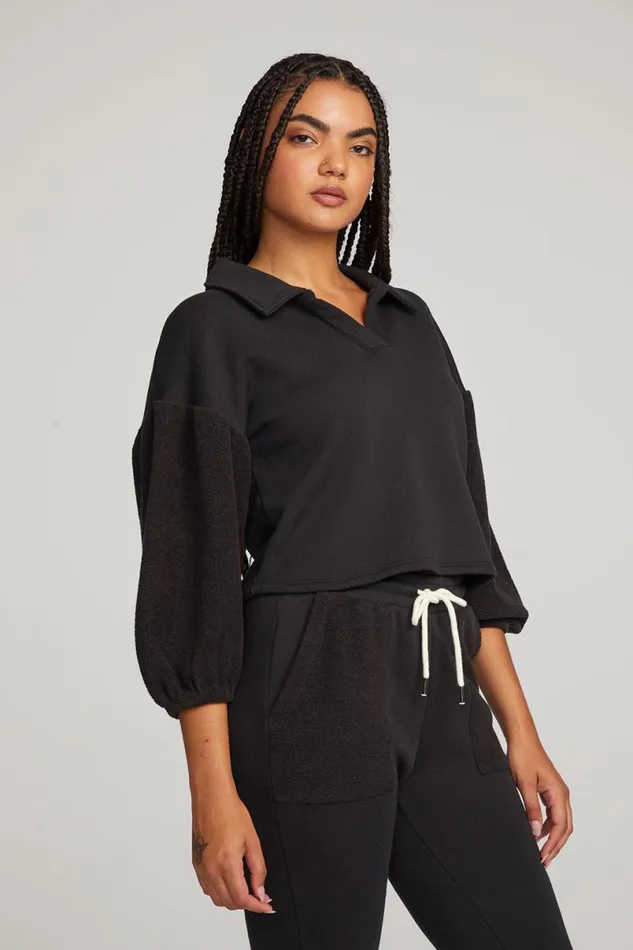 Womens Tops Chaser Brand Saratoga Licorice Pullover