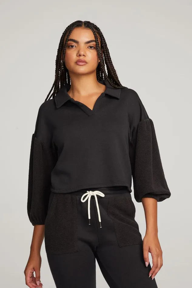 Womens Tops Chaser Brand Saratoga Licorice Pullover