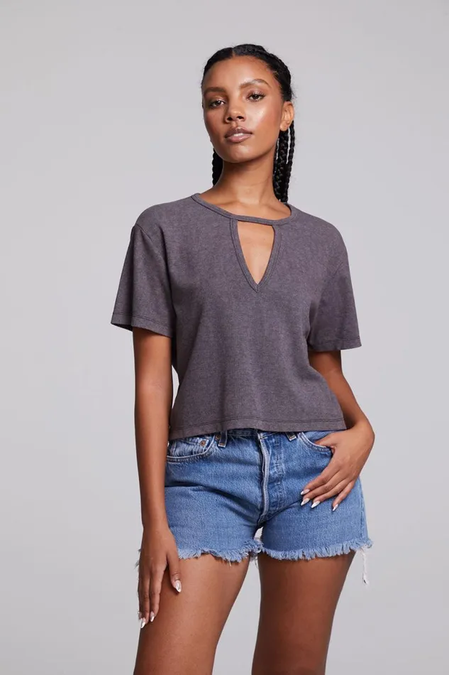Womens Tops Chaser Brand Servino True Black Tee