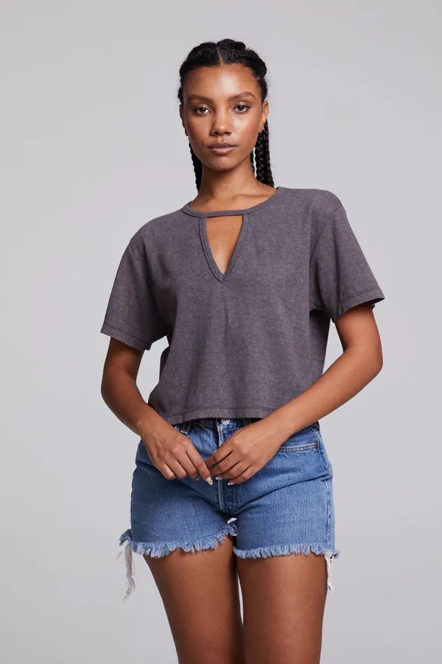 Womens Tops Chaser Brand Servino True Black Tee