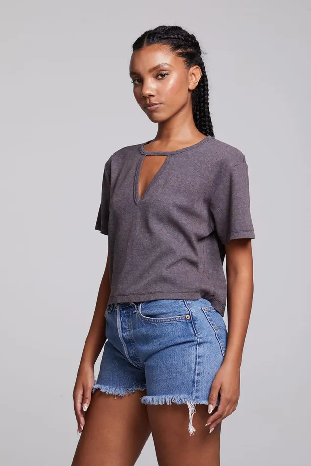 Womens Tops Chaser Brand Servino True Black Tee