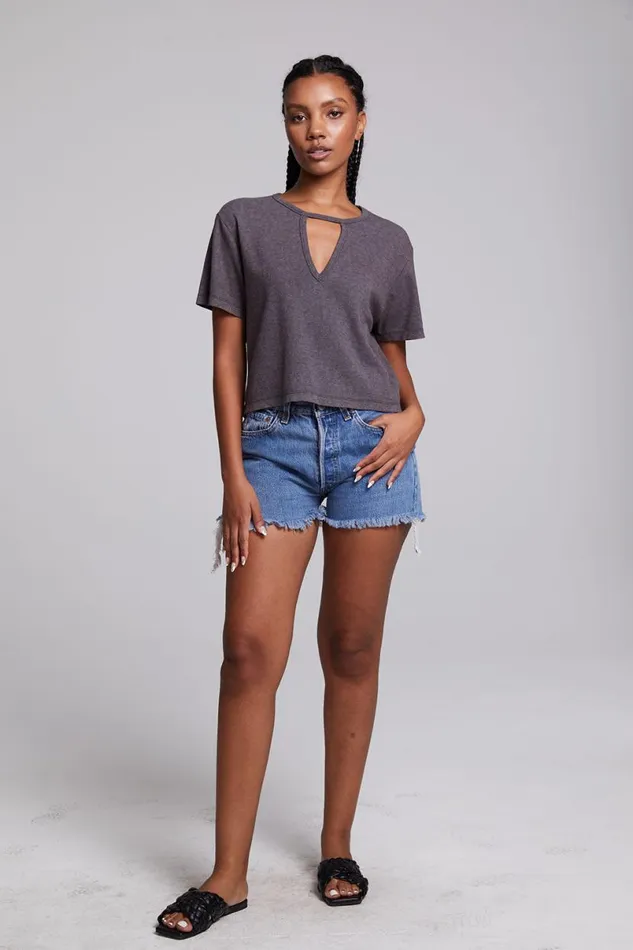 Womens Tops Chaser Brand Servino True Black Tee