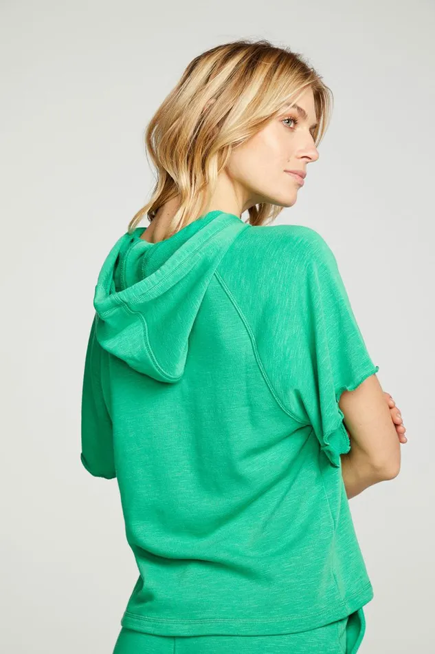 Womens Tops Chaser Brand Slub French Terry Angel Sleeve Raglan Pullover Hoodie