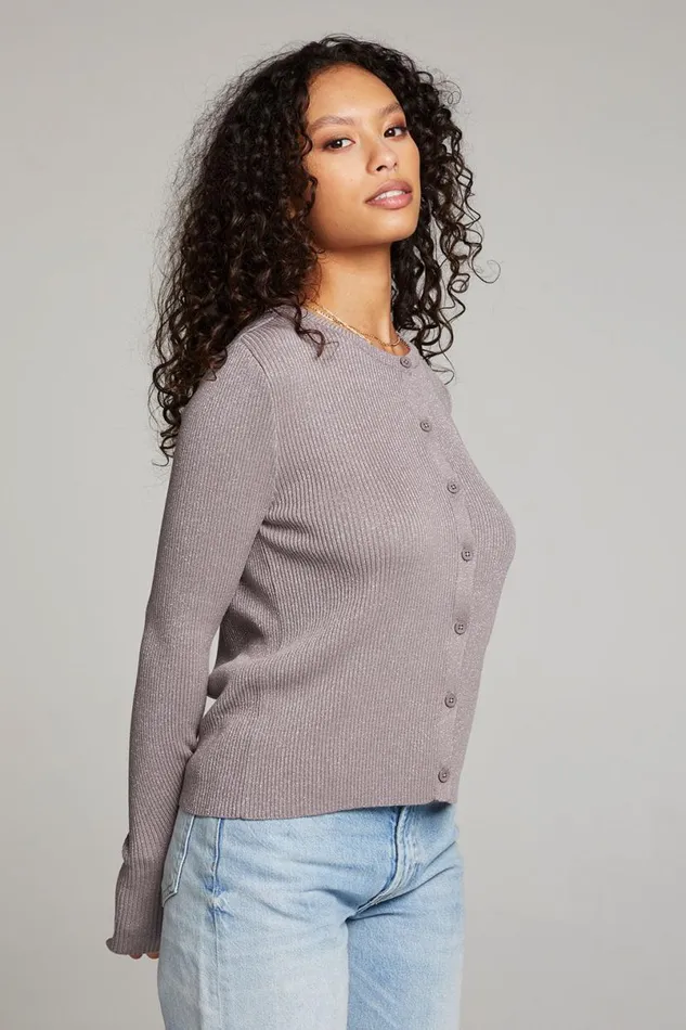 Womens Tops Chaser Brand Tommy Foggy City Button Up Sweater