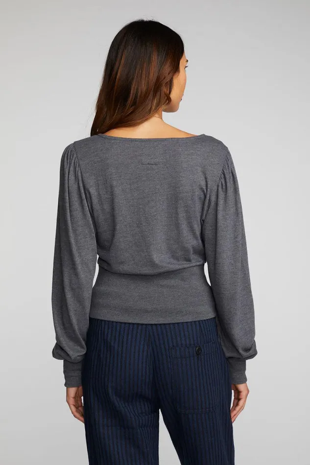 Womens Tops Chaser Brand Triblend Vneck Long Sleeve Blouse
