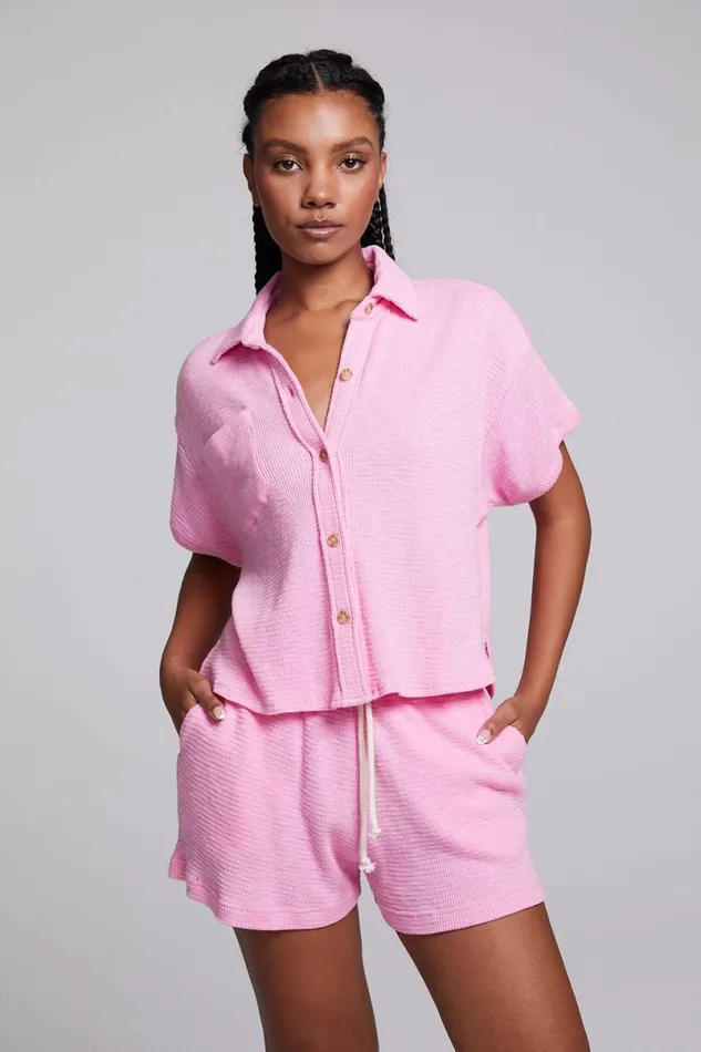 Womens Tops Chaser Brand Valentina Rosewater Button Down