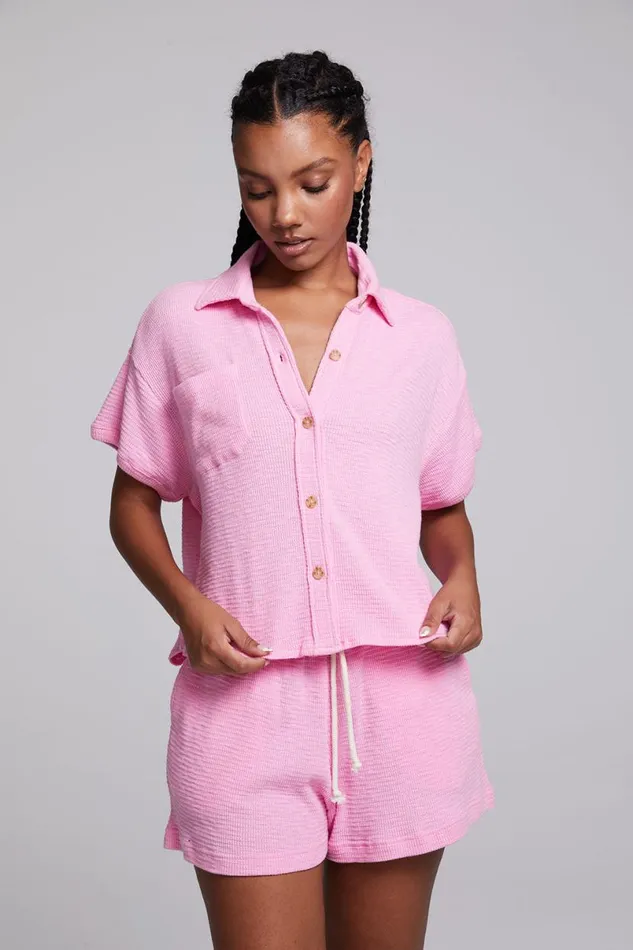 Womens Tops Chaser Brand Valentina Rosewater Button Down