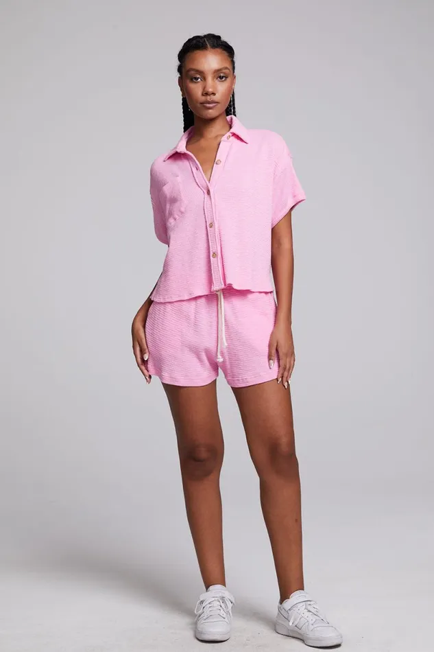 Womens Tops Chaser Brand Valentina Rosewater Button Down