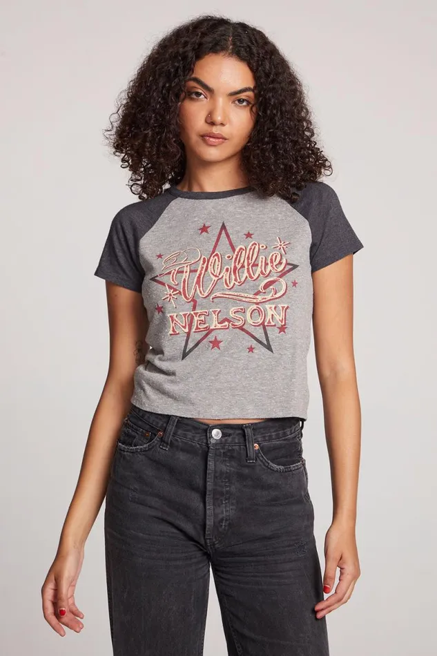 Womens Tops Chaser Brand Willie Nelson Cowboy Star